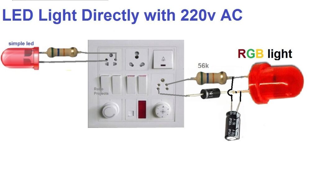 How to connect LED with 220V AC 