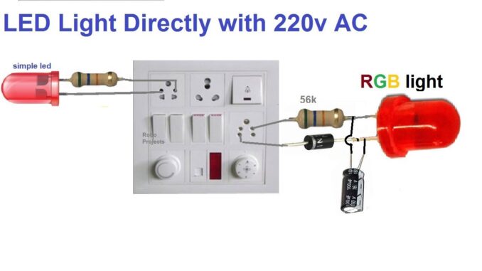 How to connect LED with 220V AC